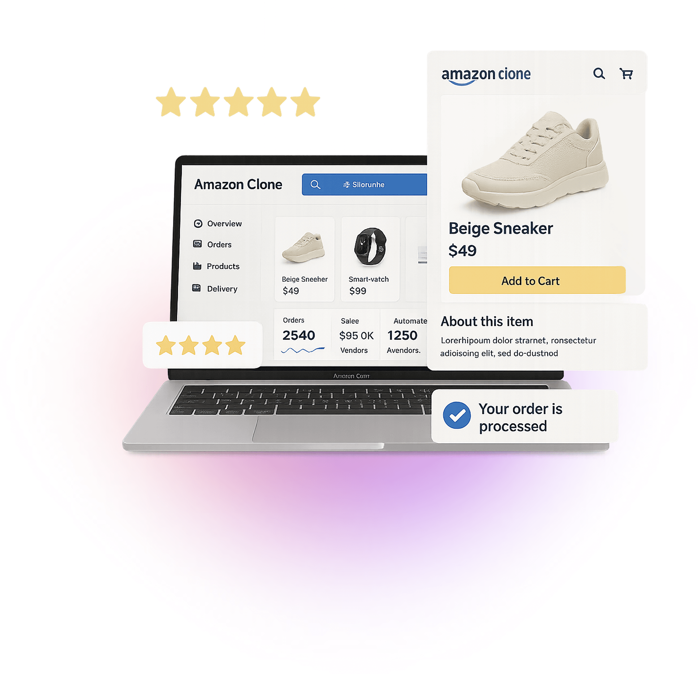 Amazon clone marketplace illustration