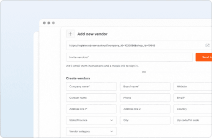 Onboard your vendors
