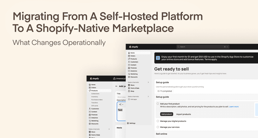 Cambiamenti Operativi per i Marketplace che Migrano da una Piattaforma Autonoma a una Piattaforma Navigante Shopify