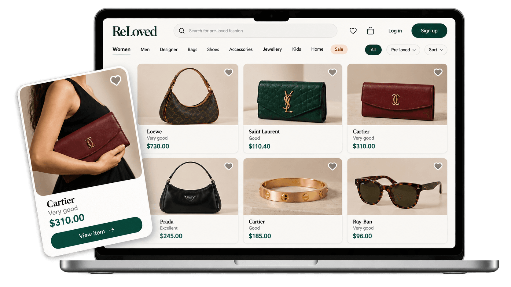 Vinted clone marketplace illustration