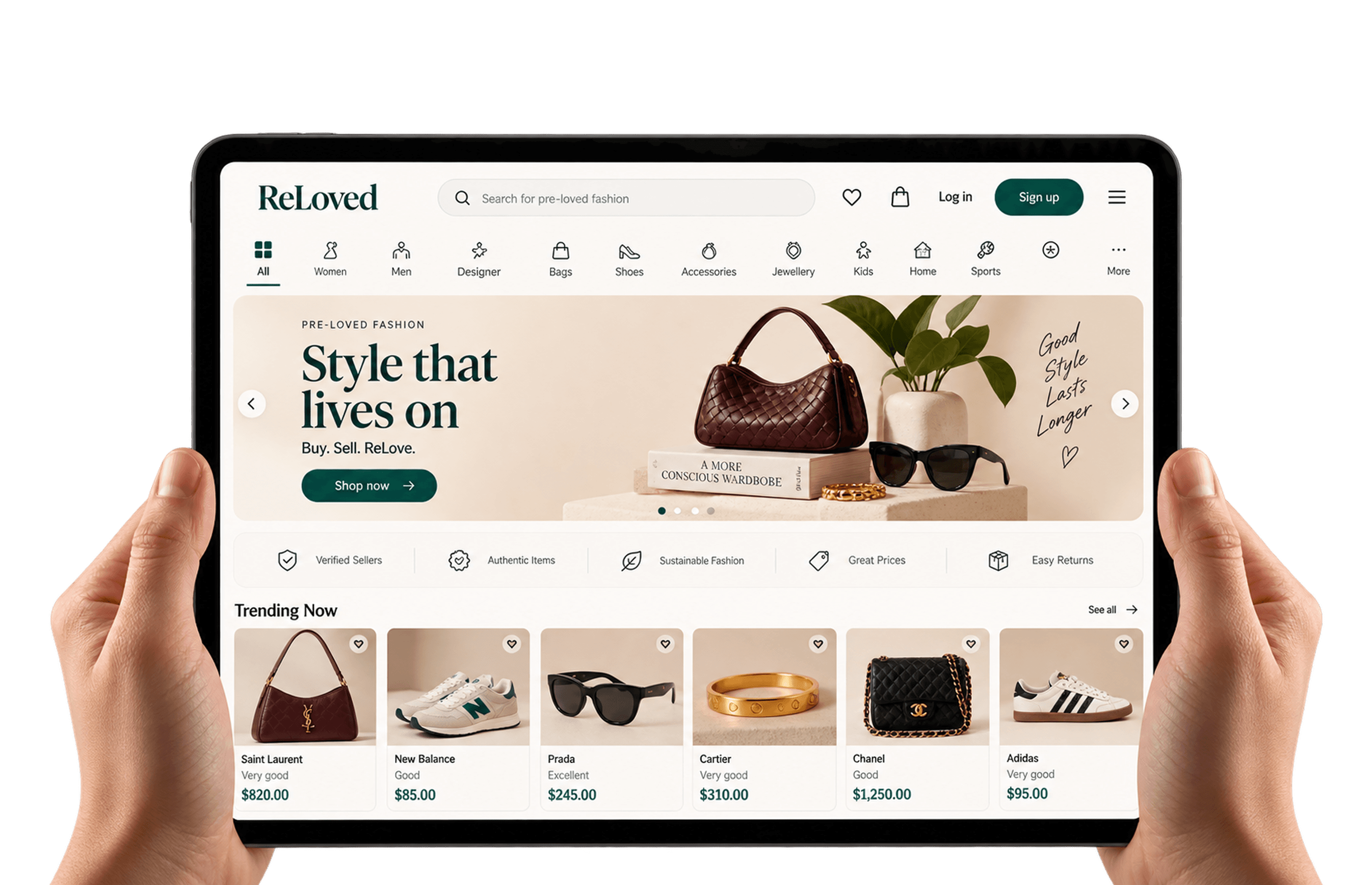 Shipturtle marketplace storefront on tablet