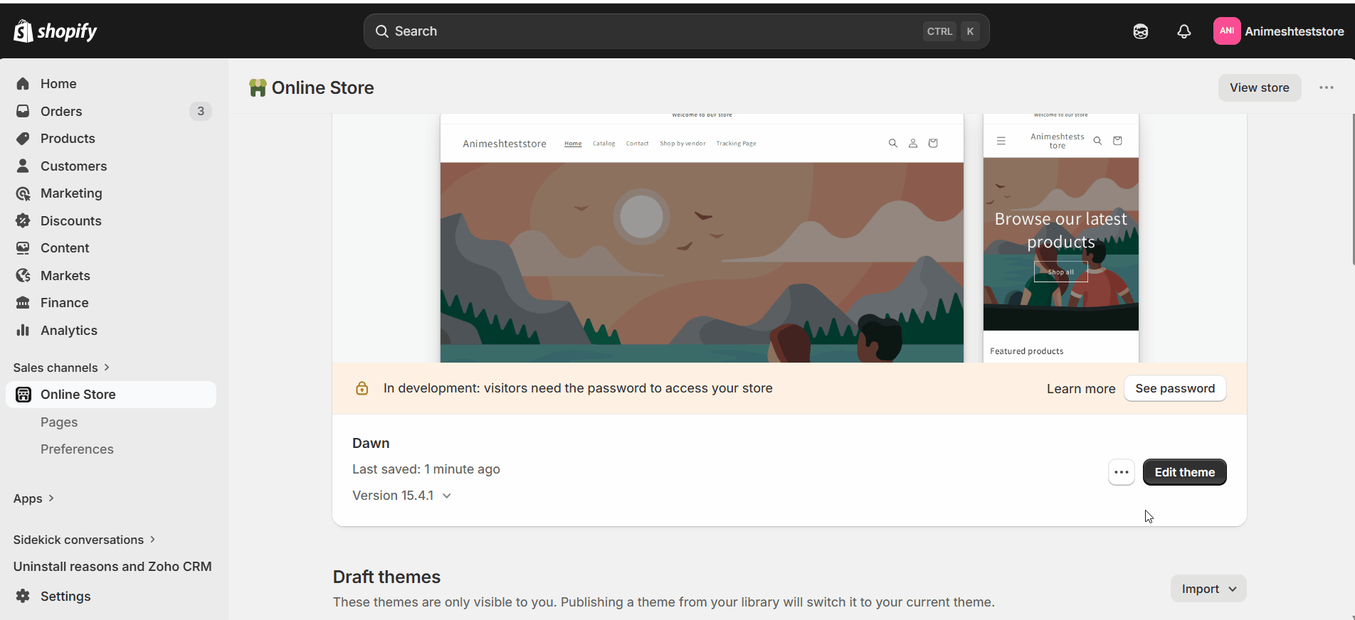 Vendor profile page 