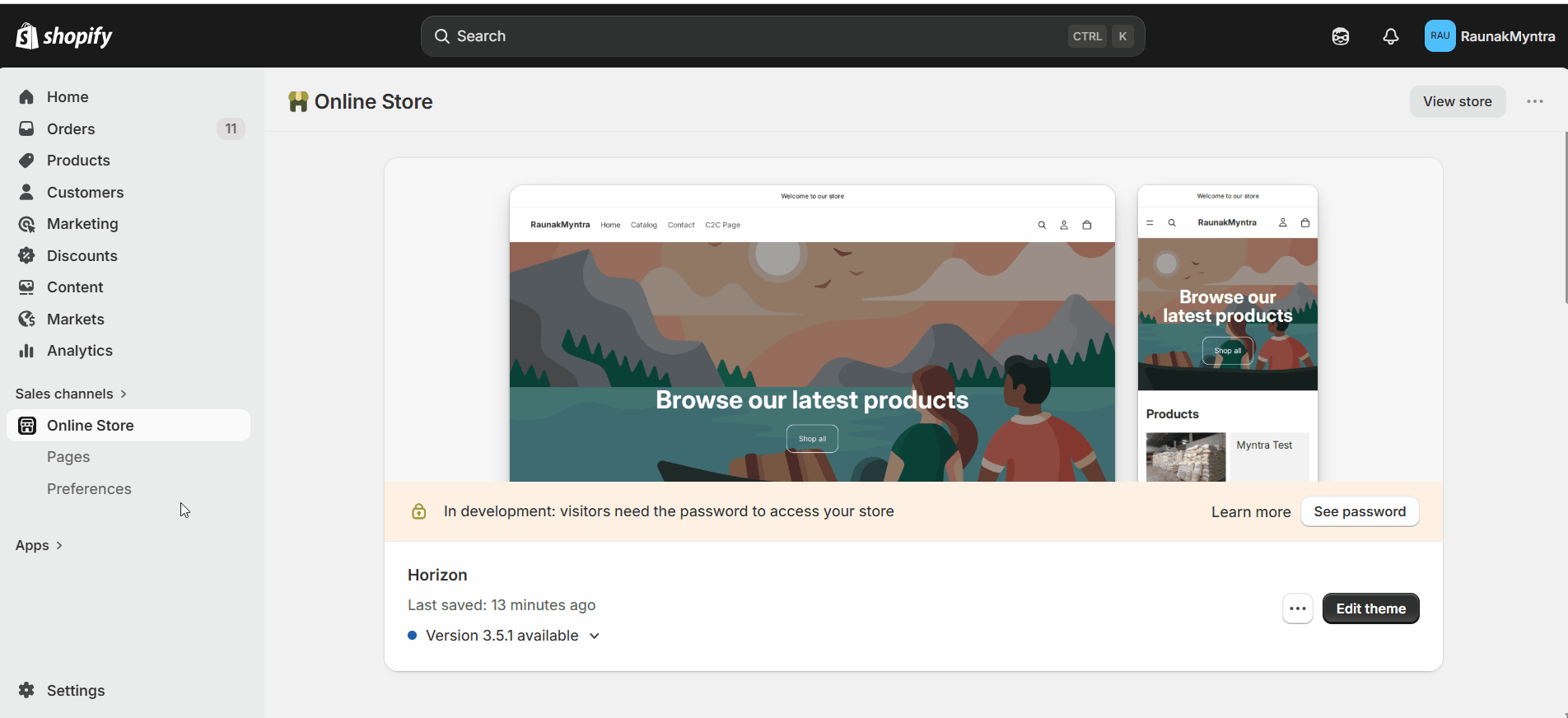 vendor profile page on pages